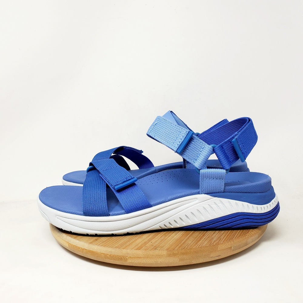 Dansko Racquel Sandals Womens 38 Blue Chunky Sole Adjustable Straps Comfort Shoe